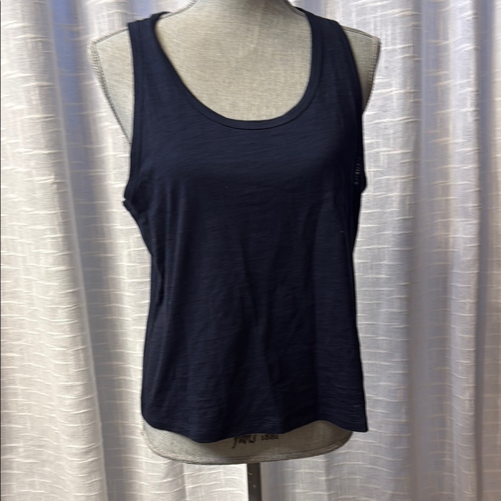 Athleta Blue Tank Top Relaxed Fit Scoop Neck